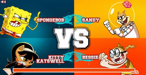 Super Brawl 2 Spongebob And Kitty Katswell Vs Sandy And Bessie Matthewbledsole Photo