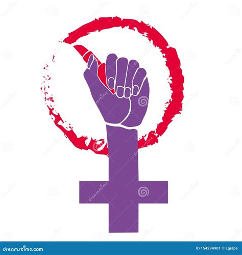Feminism Symbol Girl Power Lipstick Feminism Beauty And Power Isolated Image On White