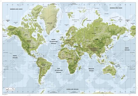 World Vector Map Physical 1490 The World Of