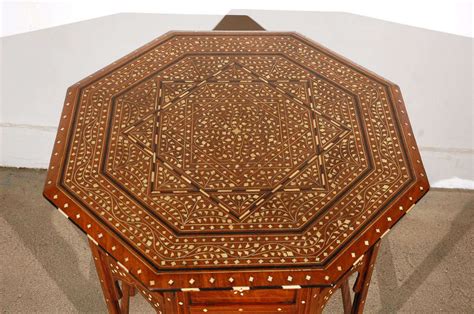 Anglo Indian Folding Rosewood Ivory Inlaid Octagonal Side Table At 1stdibs