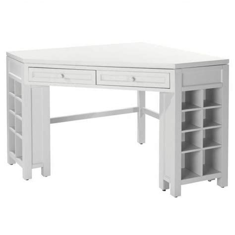 Homevisions White Work Table 425034 In 2020 Craft Tables With Storage