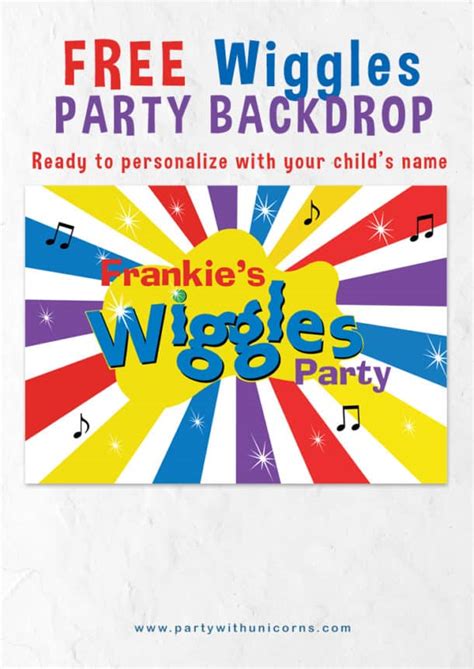 Free Printable Wiggles Birthday Party Backdrop Party With Unicorns