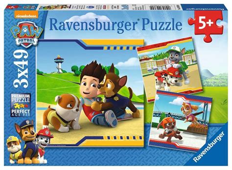 Ravensburger Puzzle 093694 Paw Patrol Helden Mit Fell 5 Jahre 3x49
