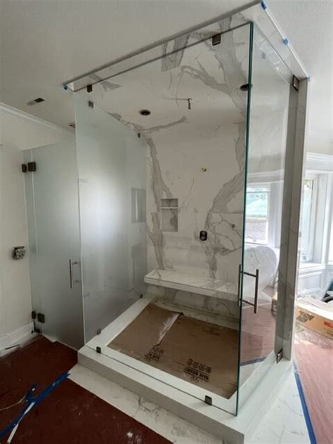 Steam Shower With Transom Window And Water Closet April 2023 Install Rocklin Glass And Mirror
