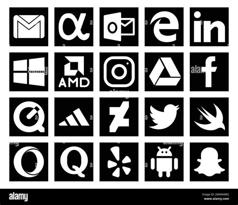20 Social Media Icon Pack Including Swift Twitter Amd Deviantart