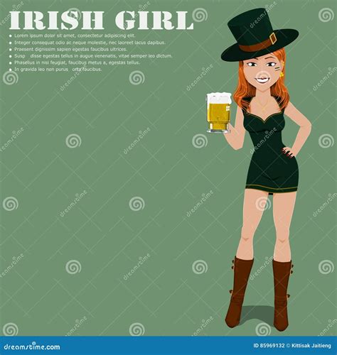 Irish Girl Step Dancer Vector Illustration 13964002