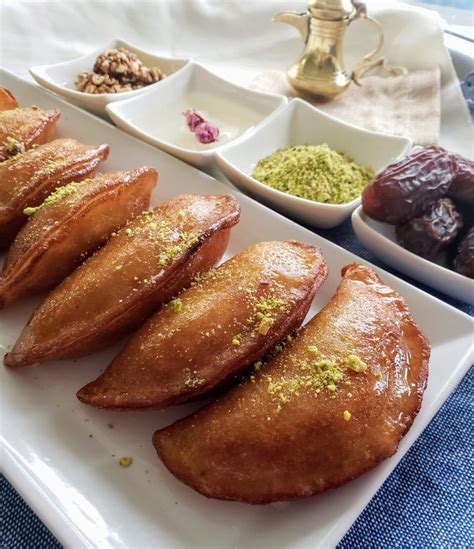 qatayef atayef bil joz walnut stuffed pancakes mediterranean eatz arabic dessert arabic