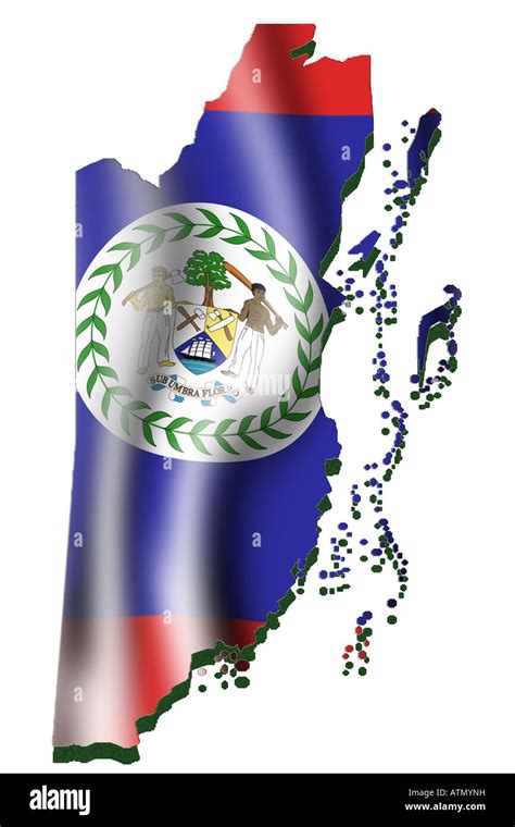 Mapa De Contorno Y La Bandera De Belice Fotografía De Stock Alamy