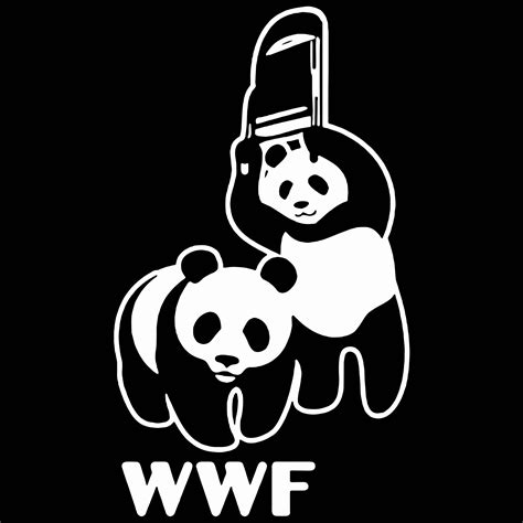 panda wrestling wwf panda surf logo