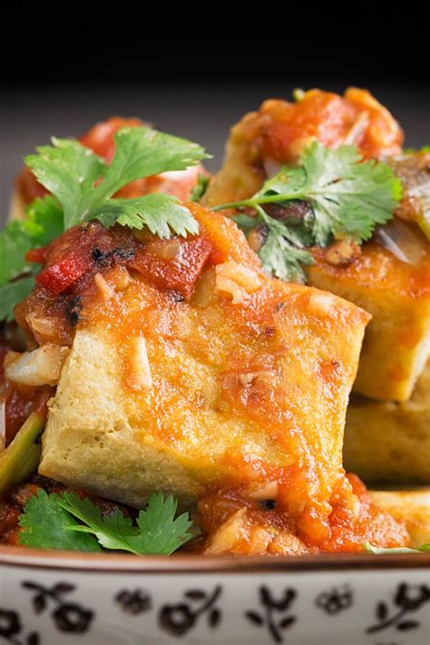 Once broth returns to a boil, add raisons, cranberries and couscous, stir and cover, remove from heat. Quick and Easy Crispy Fried Tofu With Tomato Sauce | Krumpli
