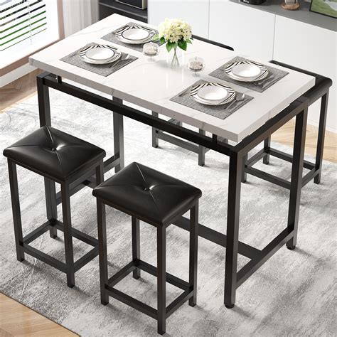 Dining Table Set For 4 Btmway 5 Piece Counter Height Table Set With 4