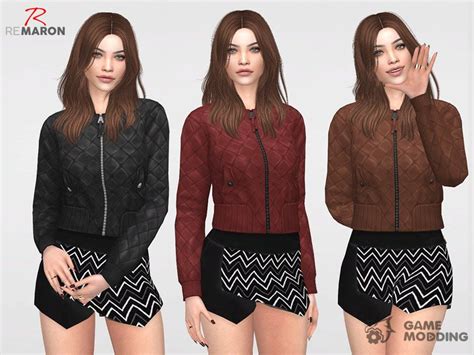 Leather Jacket For Women Para Sims 4