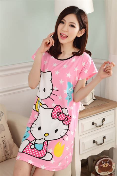 Hello Kitty Lady Comfortable Pajamas Nightdress Home Furnishing Cartoon