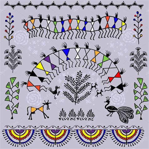 Seamless Warli Tribal Art Stock Vector Image By ©yulianas 116100228