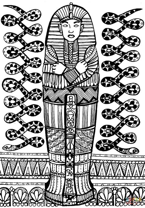 Sarcophagus Of Pharaoh Coloring Page Free Printable Coloring Pages