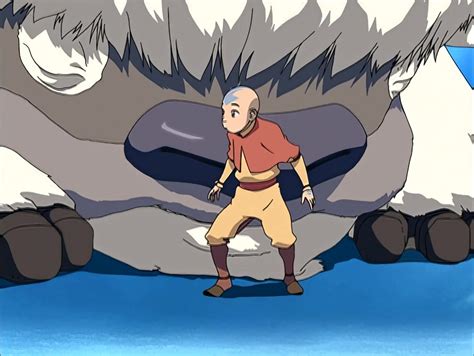 Aang Standing In Front Of A Sleeping Appa Aang Avatar The Last