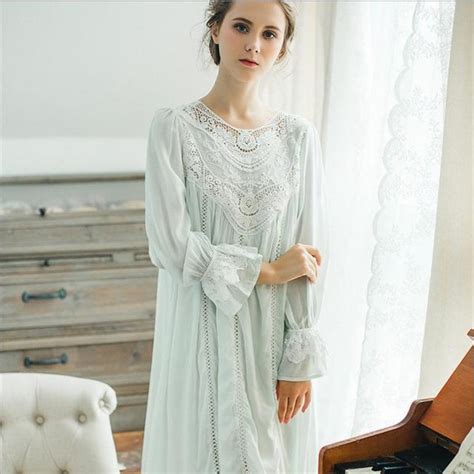 French Romantic Nightdress 2018 Soft Cotton Nightgown Female Long