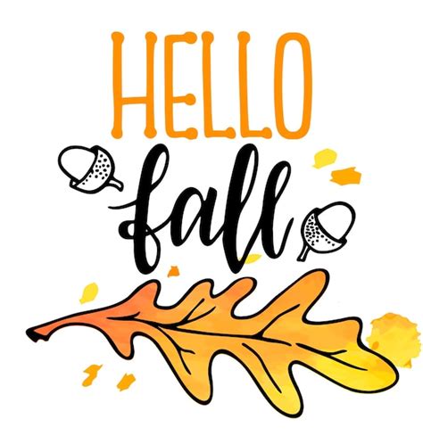 Premium Vector Hello Fall Text With Leaves Wreath Isolated Good For