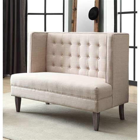 Furniture Of America Hord Contemporary Linen Fabric Loveseat Bench
