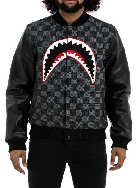 Hudson Shark Mouth Varsity Jacket In Black Hudson Outerwear Jacket