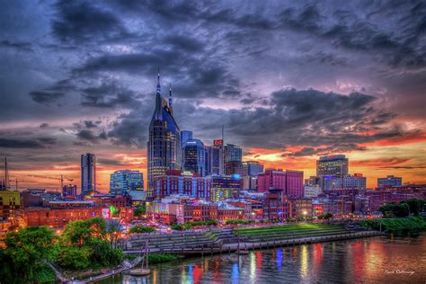 Nashville Tn Majestic Sunset Country Music Capital Cityscape