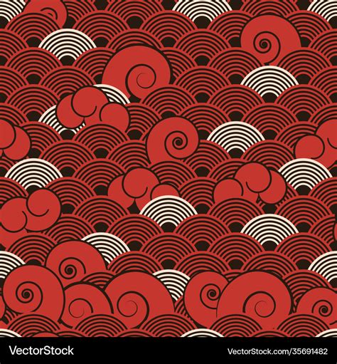 Traditional Japanese Vintage Seamless Pattern Vector Image