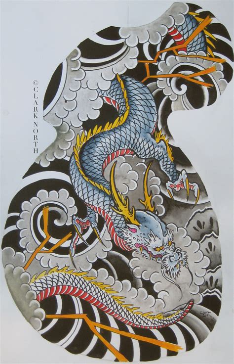 Japanese Dragon Half Sleeve By Clark North Dragon Japanese Tattoo