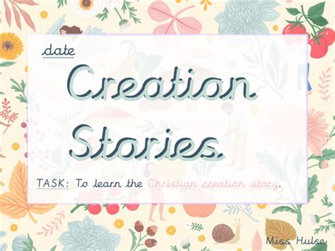 Christian Creation Story Upper Ks2 Re Teaching Resources