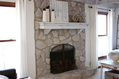 To paint or not to paint brick or stone fireplaces is always a big decision. erin's art and gardens: painted stone fireplace before and ...
