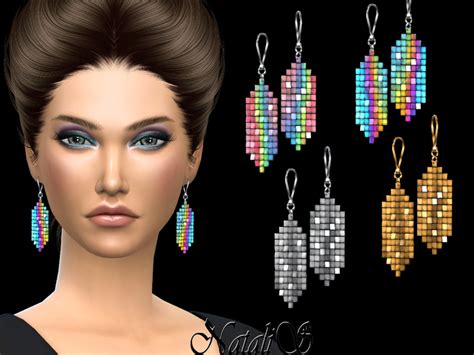 The Sims Resource Natalissequin Detail Drop Earrings