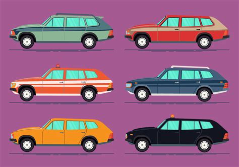 Find & download free graphic resources for car svg. Colorful Station Wagon Vector Collection - Download Free ...
