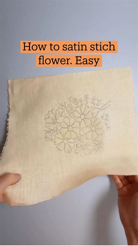 How To Satin Stich Flower Easy Embroidery And Stitching Embroidery