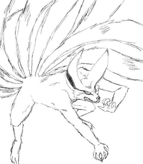 Nine Tailed Fox Kyuubi Naruto Coloring Pages Pic Ville