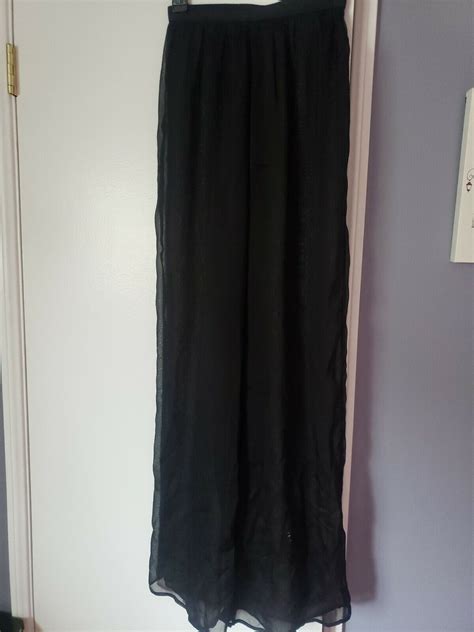 Womens Missguided Black Sheer Bathing Suit Cover Up Pants Size 6 Ebay