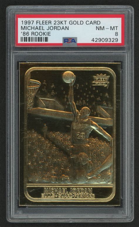 Maybe you would like to learn more about one of these? 1997 Fleer 23KT Gold Card Michael Jordan '86 Rookie (PSA 8) | Pristine Auction