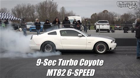 Big Single Turbo Coyote Goes 9s With Stock Motor And Mt82 Youtube
