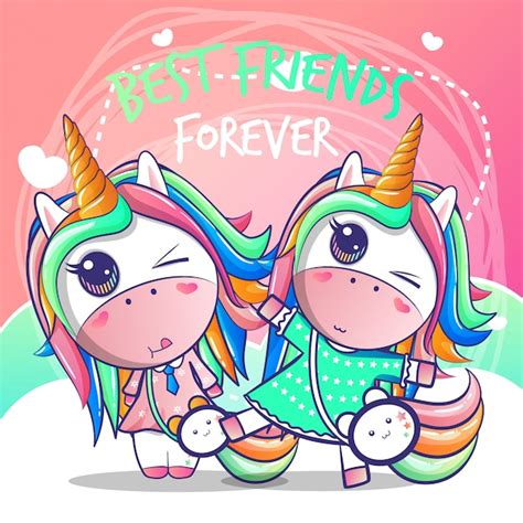 A Happy Friendship Unicorn Vector Premium Download