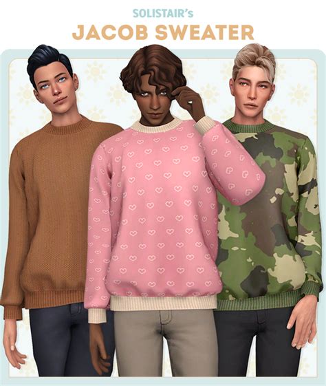 Jacob Sweater Solistair Sims 4 Male Clothes Sims 4 Men Clothing