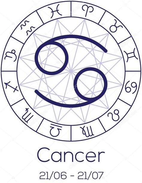 Signe Du Zodiaque Cancer Symbole Astrologique De Roue — Image