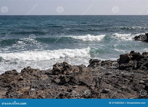 Waves Of Atlantic Ocean Fuerteventura Stock Image Image Of Island