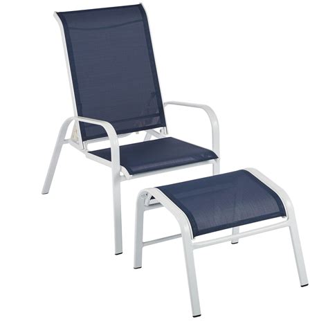 Maybe you would like to learn more about one of these? White Aluminum Chair & Ottoman| Outdoor | Brylane Home