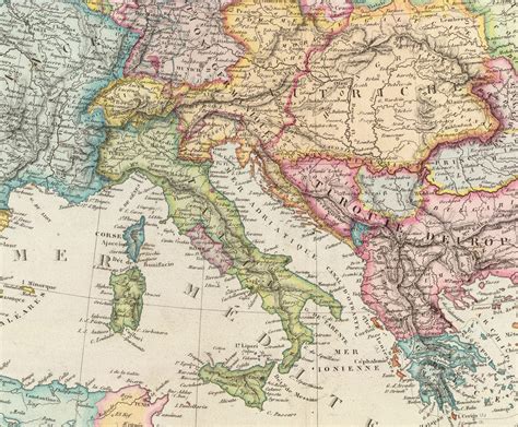 Digital Old Map Of Europe Printable Download Large Europe Map Digital