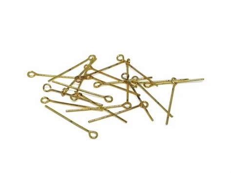 Iron Eye Pins 26x07mm Gold Color 10 Grams 100 Pieces For Jewellery