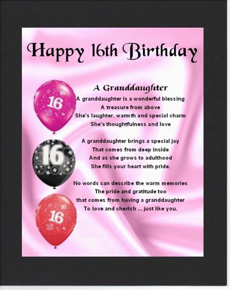 happy 16th birthday daughter quotes personalised mounted poem print 16th birthday design