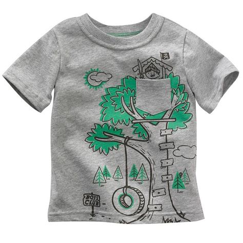 Fashion Baby Boys T Shirts Summer Short Sleeve Grey Character Tree