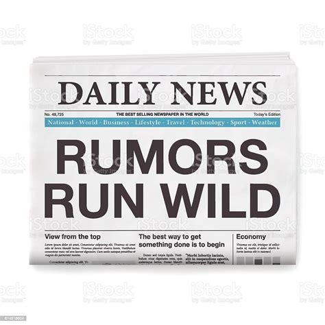 Rumors Run Wild Headline Newspaper Isolated On White Background Stock ...