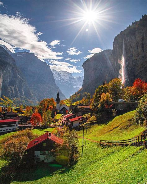 The Valley Of 72 Waterfalls 💦 Lauterbrunnen Switzerland Photo By