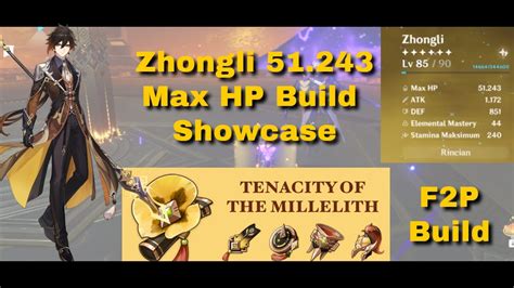 Zhongli 51K MAX HP TANK SUPPORT Build 4 Milelith New Artifacts Genshin