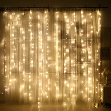 Led Window Curtain Lights Warm White Energy Efficient Fairy Etsy Uk