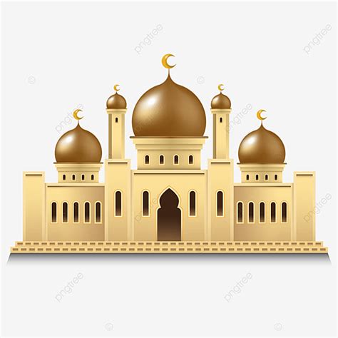 Mosque Dome Vector Png Images 3d Mosque In Gold Domes 3d Mosque